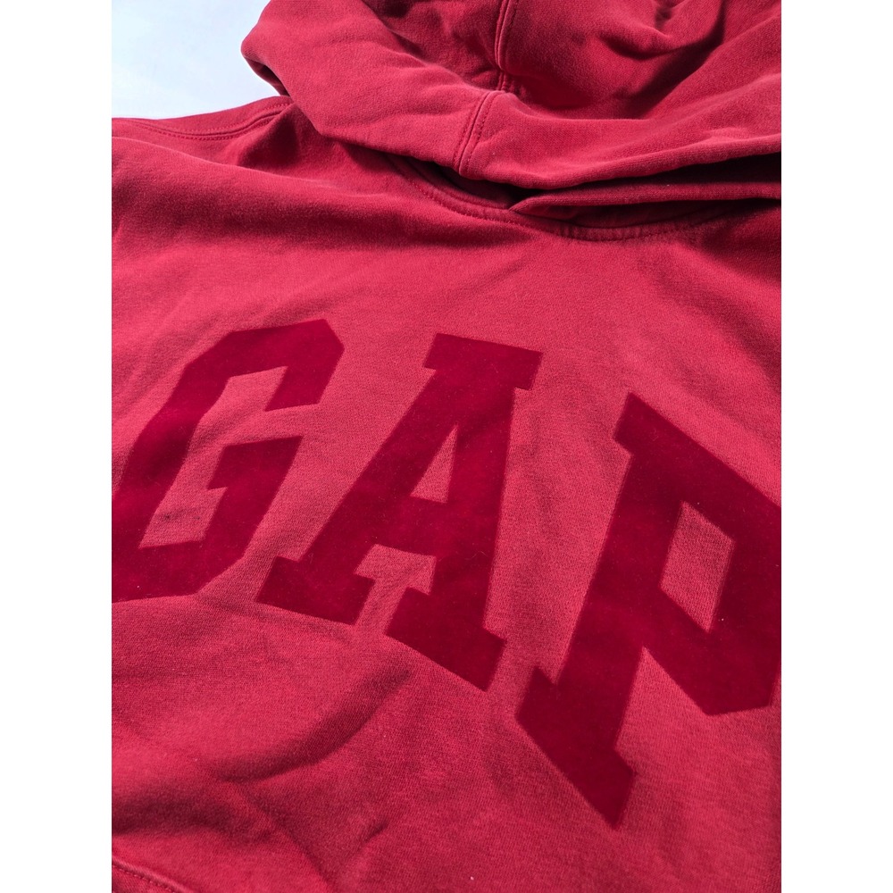 Gap Red Pullover Hoodie Velvet Logo Fleece Sweatshirt Mens Medium